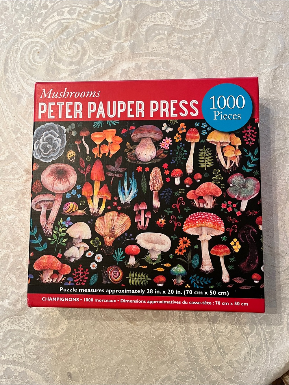 Peter Pauper Press Mushrooms 1000-Piece Jigsaw Puzzle - Black Multicolor